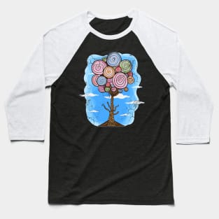 Lollipop Tree Art Graphic Design Baseball T-Shirt